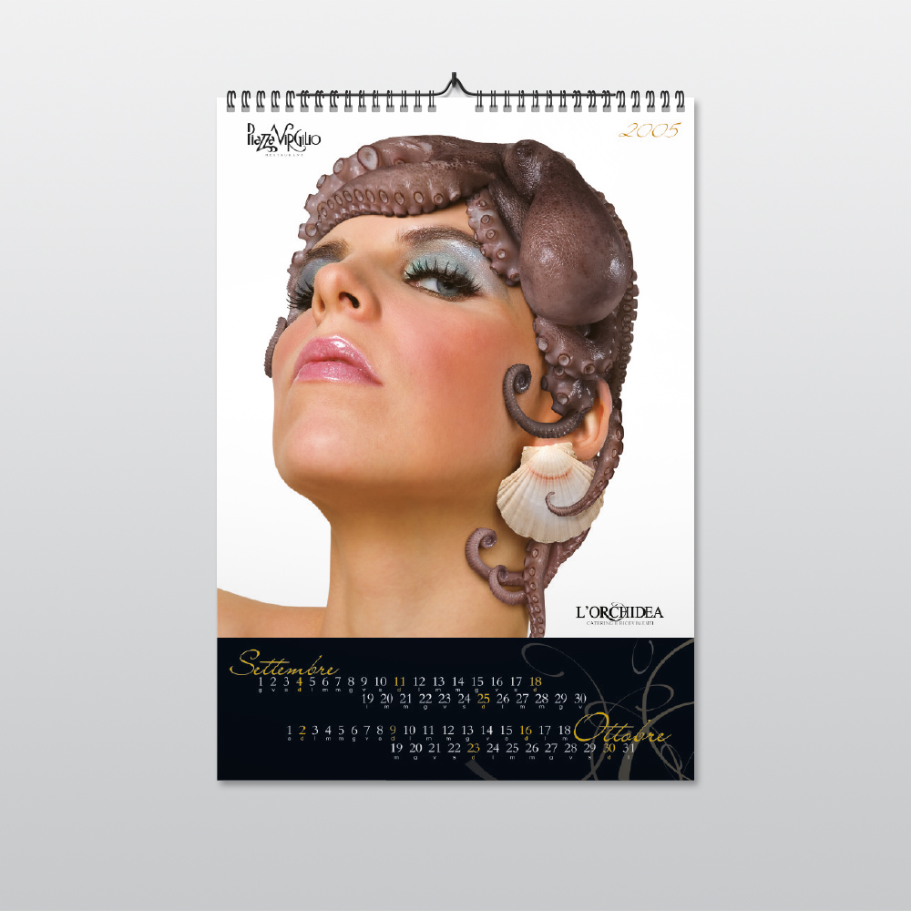 Calendario Piazza Virgilio L'Orchidea 2005 - Danilo Li Muli - Gomez & Mortisia